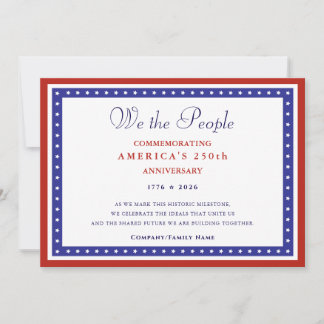 Cartes Pour Fêtes Annuelles 2026 America 250 Formal Patriotic US Constitution