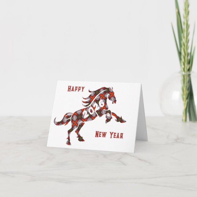 Cartes Pour Fêtes Annuelles 2026 Horse Folded Holiday Card (Devant)