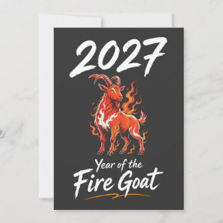 Cartes Pour Fêtes Annuelles 2027 Année de la Chèvre de Feu Nouvel An Chinois