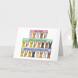Cartes Pour Fêtes Annuelles 20 mars Anniversaire Chats