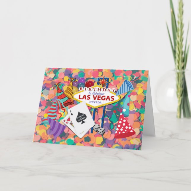 Cartes Pour Fêtes Annuelles 21e anniversaire à Las Vegas Card (Devant)