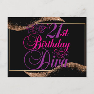 Cartes Pour Fêtes Annuelles 21e anniversaire Diva