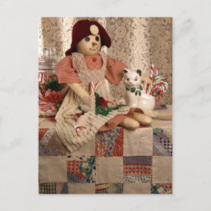 Cartes Pour Fêtes Annuelles 2390 Poupée de Snowman à Noël de courtepointe