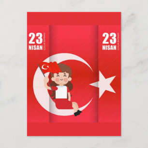Cartes Pour Fêtes Annuelles 23 Nisan Çocuk Bayrami Fête Joyeuse Pour les Enfan