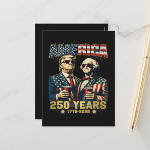 Cartes Pour Fêtes Annuelles 250 ans d'Amérique Anniversaire 250e Trump
