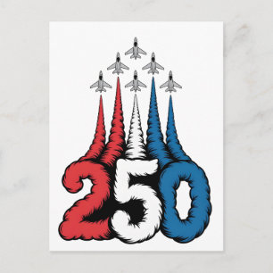 Cartes Pour Fêtes Annuelles 250e anniversaire 4 juillet Jet Patriotique