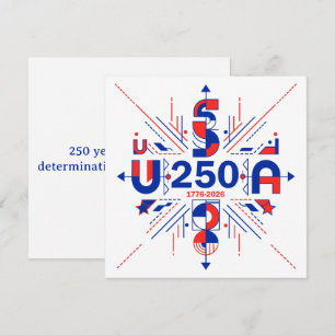 Cartes Pour Fêtes Annuelles 250e anniversaire des États-Unis