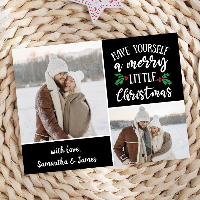 Cartes Pour Fêtes Annuelles 2 Collage Photo Ont Un Joyeux Petit Noël (Créateur téléchargé)