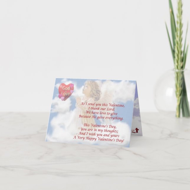Cartes Pour Fêtes Annuelles 2. Dieu angélique est amour - souhait religieux de (Devant)