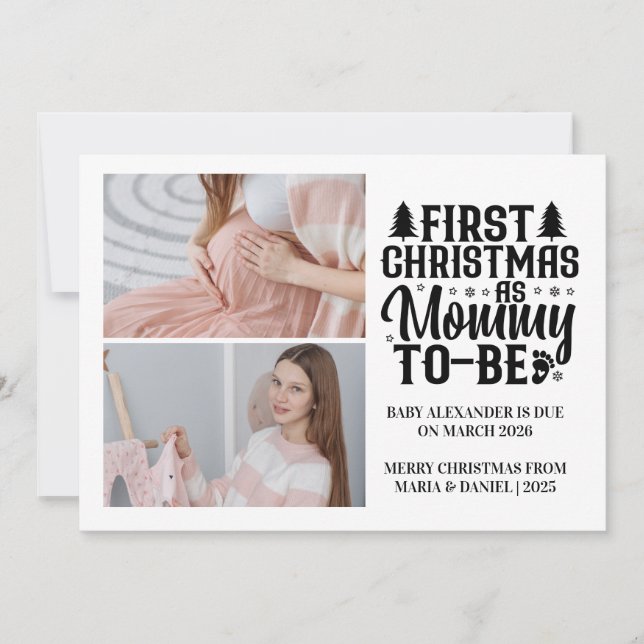Cartes Pour Fêtes Annuelles 2 Photo Mommy pour Noël Grossesse (Devant)