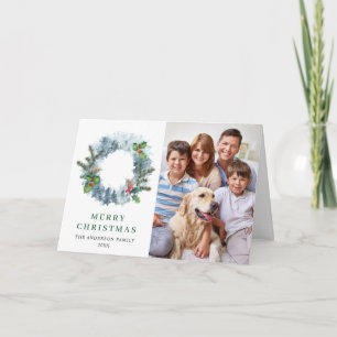 Cartes Pour Fêtes Annuelles 2 PHOTO Paysage Wreath Christmas Holly Berry
