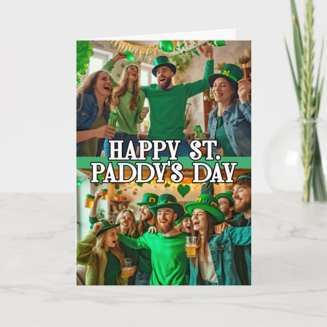 Cartes Pour Fêtes Annuelles 2 photos St Patrick's Day Shamrock Irish Celtic (Devant)