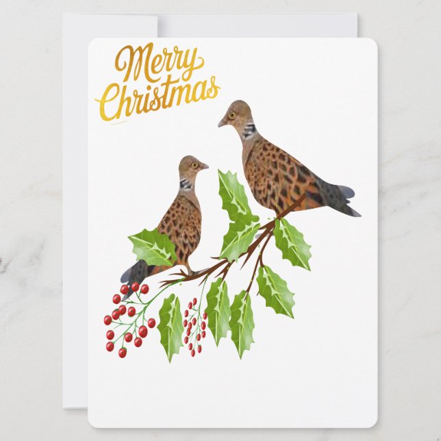 Cartes Pour Fêtes Annuelles 2 Turtle Doves (Devant)
