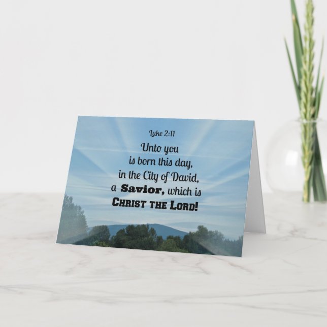 Cartes Pour Fêtes Annuelles 2h11 de Luc à vous est né ce jour, dedans (Devant)