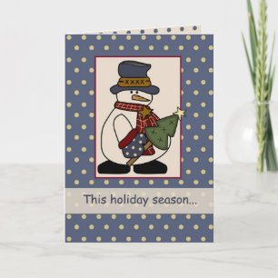 Cartes Pour Fêtes Annuelles 3282 Snowman Holiday Tree