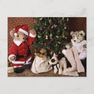 Cartes Pour Fêtes Annuelles 3806 Teddy Bear Père Noël Noël