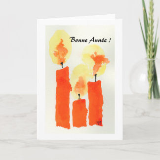 Cartes Pour Fêtes Annuelles 3 bougies, Bonne Année !