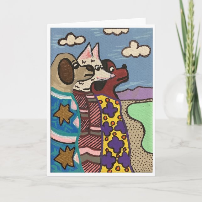 Cartes Pour Fêtes Annuelles 3 chiens de chasse indiens, Salt Lake, (Devant)