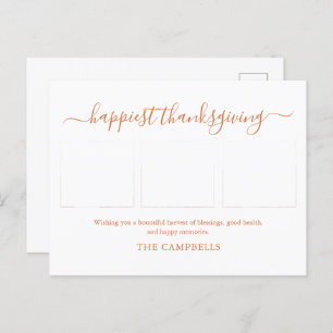 Cartes Pour Fêtes Annuelles 3 Collage photo Script moderne Thanksgiving