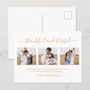 Cartes Pour Fêtes Annuelles 3 Collage photo Script moderne Thanksgiving