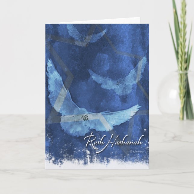 Cartes Pour Fêtes Annuelles 3 Colombes-Rosh Hashanah (Devant)