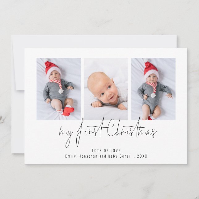 Cartes Pour Fêtes Annuelles 3 Photo 2026 Calendrier Baby First Christmas (Devant)