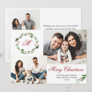 Cartes Pour Fêtes Annuelles 3 PHOTO Collage Joyeux voeux de Noël