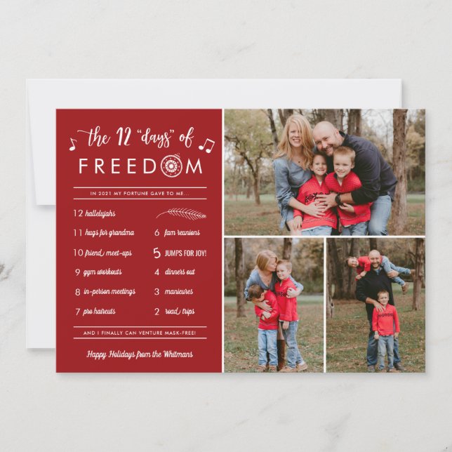 Cartes Pour Fêtes Annuelles 3 Photo Collage Post Vid Funny Christmas (Devant)
