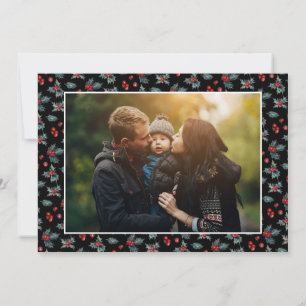 Cartes Pour Fêtes Annuelles 3 Photo Elegant Peint Holly   Peace Love Black