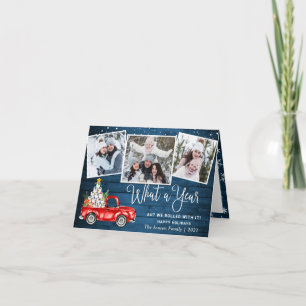 Cartes Pour Fêtes Annuelles 3 Photo Quelle année Noël Camion de ferme rouge