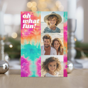Cartes Pour Fêtes Annuelles 3 Photo - Retro Tie Dye - Noël coloré