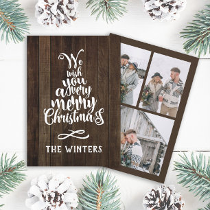 Cartes Pour Fêtes Annuelles 3 Photo Rusitc Bois Lettre Arbre de Noël Photo