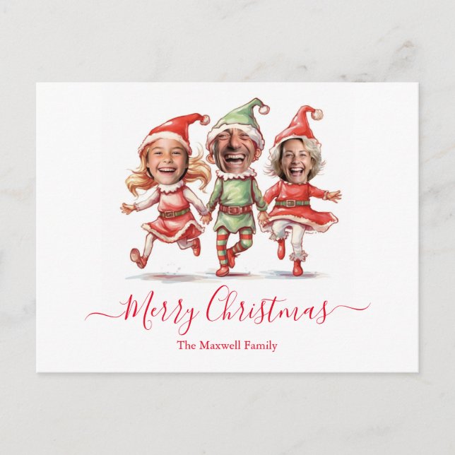 Cartes Pour Fêtes Annuelles 3 photos elfes de Noël (Devant)