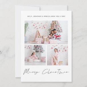 Cartes Pour Fêtes Annuelles 3 Photos Script Famille Joyeux Noël
