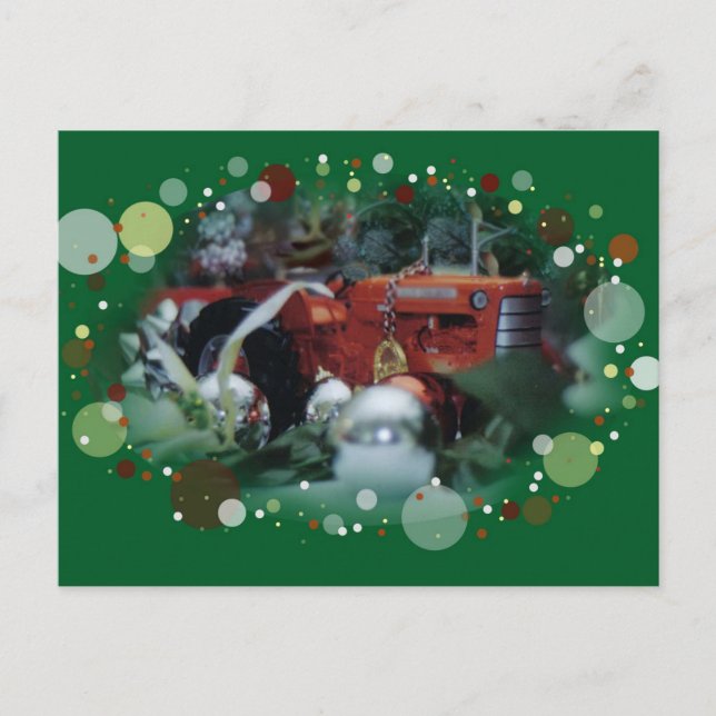 Cartes Pour Fêtes Annuelles 3 tracteurs de jouet à Noël (Devant)