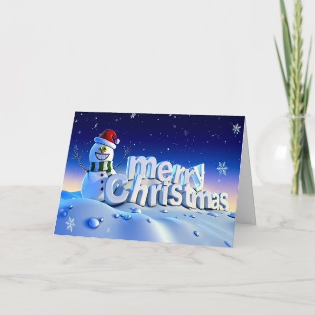 Cartes Pour Fêtes Annuelles 3d merchristmas and happy new year (Devant)