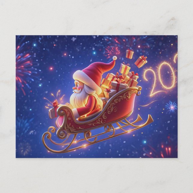 Cartes Pour Fêtes Annuelles 3D Santa Claus Christmas Greeting Card – Festive H (Devant)