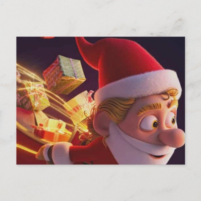Cartes Pour Fêtes Annuelles 3D Santa Claus Christmas Greeting Card – Festive H (Devant)