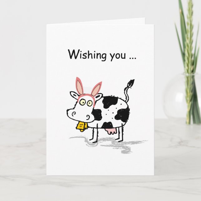 Cartes Pour Fêtes Annuelles 4145 Vache de Pâques (Devant)