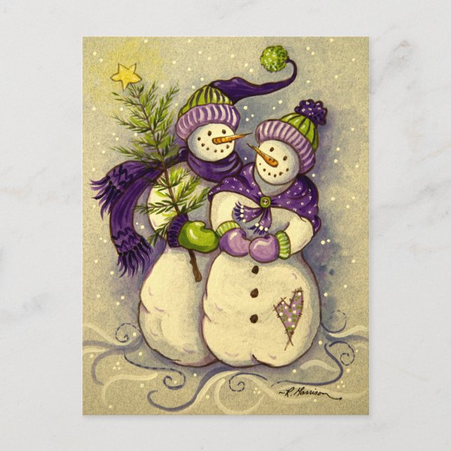 Cartes Pour Fêtes Annuelles 4882 Noël des Snowmen (Devant)