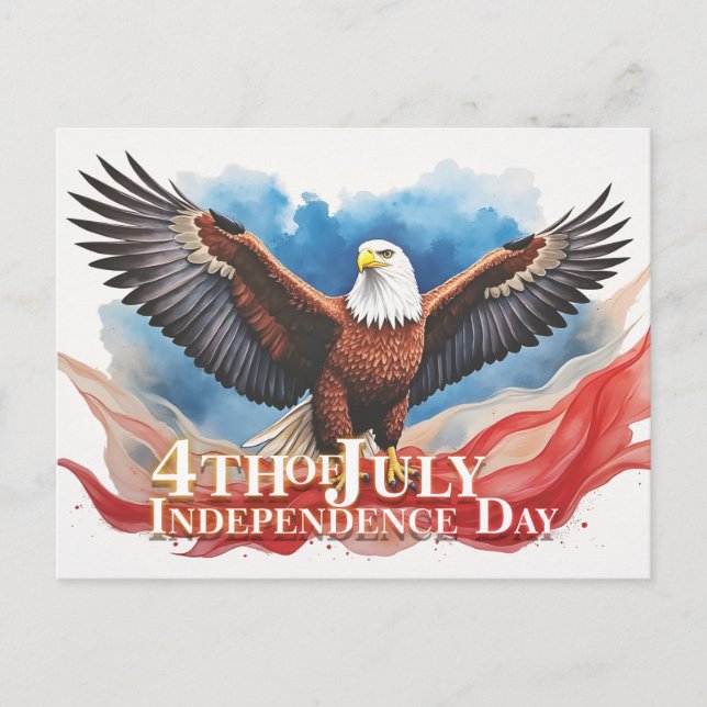 Cartes Pour Fêtes Annuelles 4 juillet Aigle - Art Patriotique (Devant)