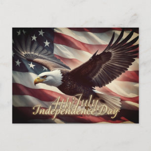 Cartes Pour Fêtes Annuelles 4 juillet aigle avec drapeau américain