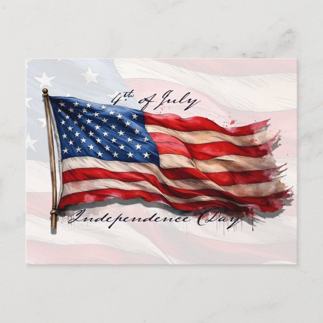 Cartes Pour Fêtes Annuelles 4 juillet - Célébrer avec le drapeau américain (Devant)