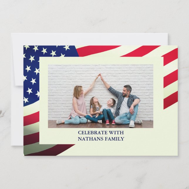 Cartes Pour Fêtes Annuelles 4 juillet Fête de l'Indépendance Rouge Bleu Bleu (Devant)