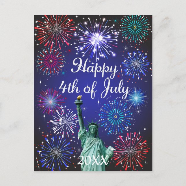 Cartes Pour Fêtes Annuelles 4 juillet heureux (Devant)