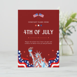 Cartes Pour Fêtes Annuelles 4 juillet heureux Bleu Rouge Bleu Étoiles & Band
