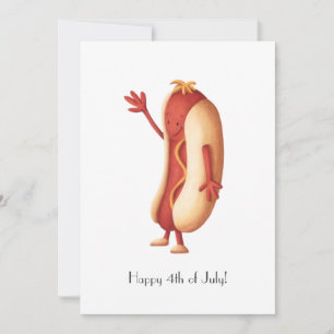 Cartes Pour Fêtes Annuelles 4 juillet Hot Dog