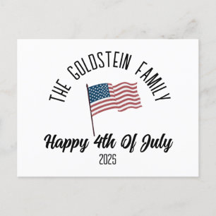 Cartes Pour Fêtes Annuelles 4 juillet Jour de l'Indépendance Nom personnalisé