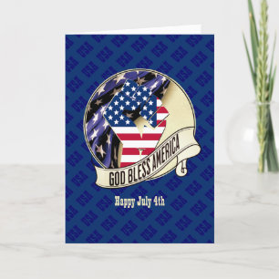 Cartes Pour Fêtes Annuelles 4 juillet Patriotique USA Dieu bénisse l'Amérique