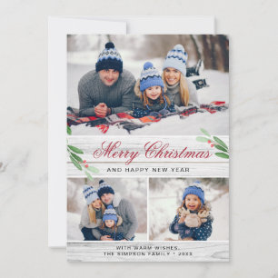 Cartes Pour Fêtes Annuelles 4 PHOTO Collage Joyeux voeux de Noël